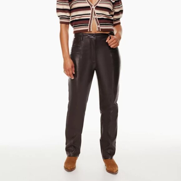 Aritzia Wilfred Rebel Pants- High-waisted Vegan Leather pants - Picture 2 of 14